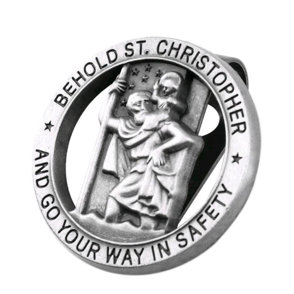 Saint Christopher Medal for Car,Stylish St Christopher Medal for Car Visor Clip